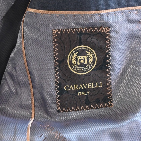 New Caravelli 34S 28x34 Gray Super 150Ss Oxford Mens Jacket Pants Suit - Picture 4 of 12